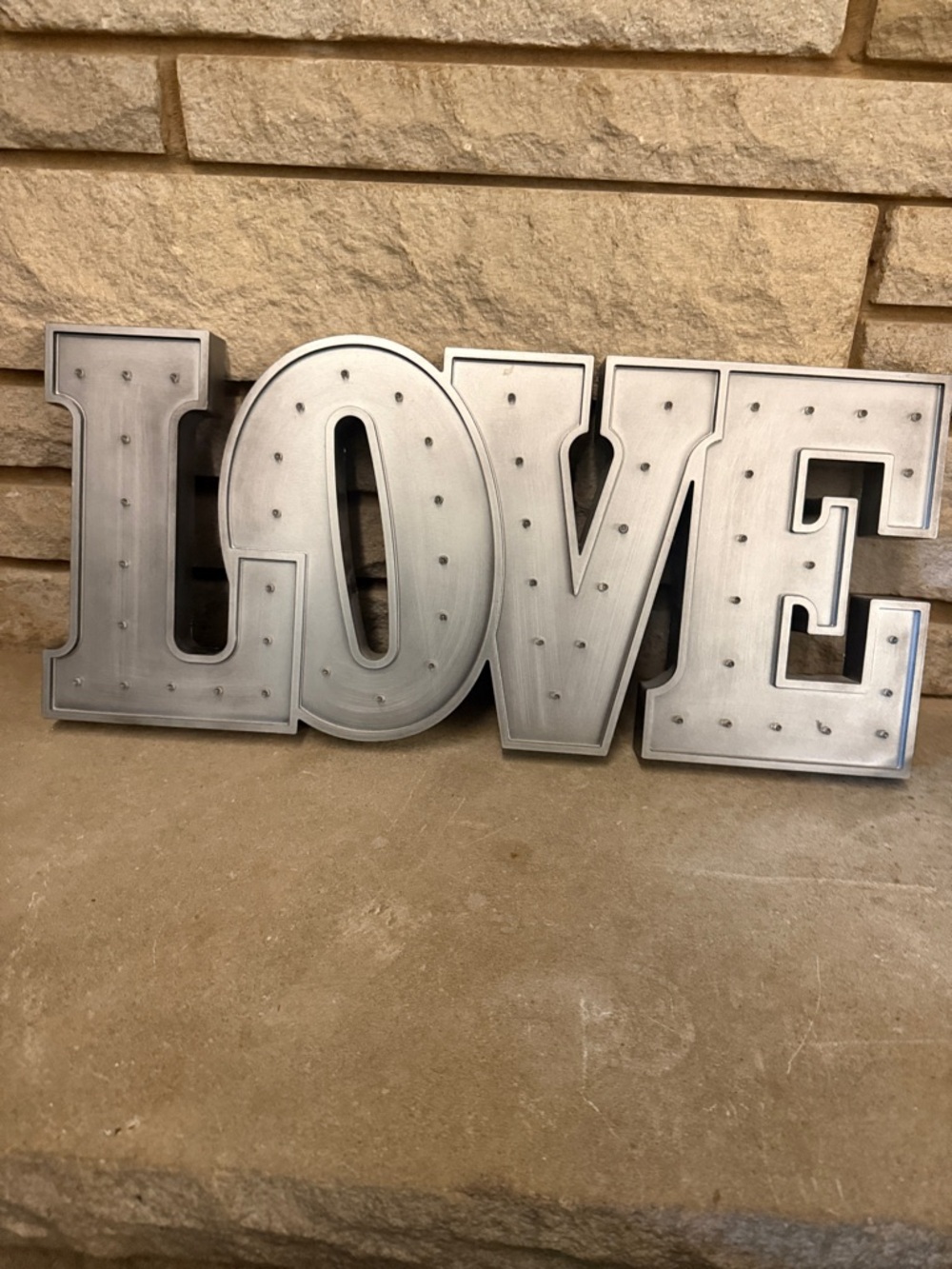 LOVE Wall Sign in Silver - Decorative Home Wall Decor